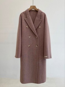23年秋冬新款时尚出口韩国女外套受风双面毛呢羊绒大衣西装领显瘦