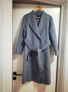 拉维妮娅Lavinia长款大衣，雾霾蓝色，小翻西服领，无衬，