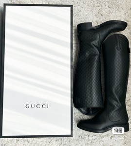 Gucci古驰 高靴经典牛皮印花GG压花logo正品女靴