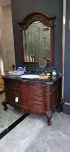 柏格尼尼实木浴室柜英式美式实木浴室柜
