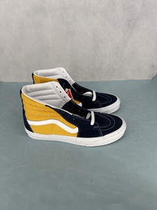 VANS SK8 HI 黄蓝撞色拼接高帮系带运动休闲板鞋