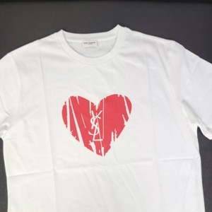 YSL短袖圣罗兰T恤男经典款淡SLP白色上衣M码正品，专柜购