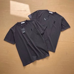 圣罗兰YSL微修身高级灰短袖T恤，质感超级好，男女同款，尺码