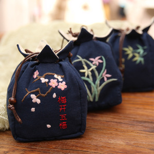 刺绣手工diy材料包鲁绣水杯茶壶旅行装创意婴童抽袋荷包绣品