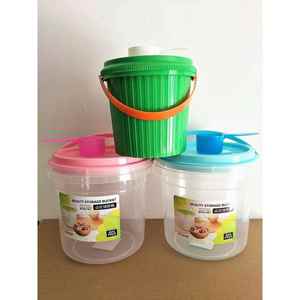 加厚透明洗衣粉桶带盖收纳储存罐食品级塑料桶儿童玩具盒子送量勺