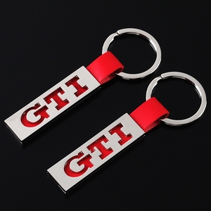 大众GTI真皮汽车标志车标金属钥匙扣广告车用钥匙圈链环挂件，