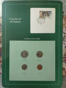 开曼群岛 富兰克林1987-1990年高冠版套币4全套