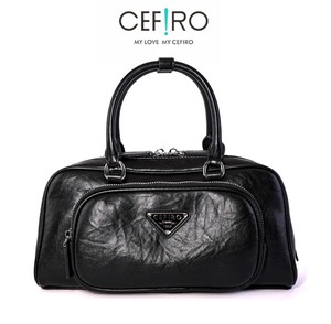 CEFIRO.CiCi新款百搭褶皱羊皮女士手提斜挎包包，九五