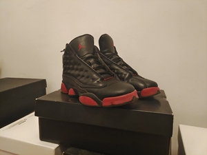 Jordan 正品AJ13黑红/皮革面/38码/女鞋/gs