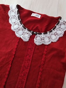 日牌lolita棉短袖内搭衬衫酒红色 东京地球人实体店买的，