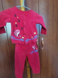 婴儿红色套装百天满月衣服宝宝大红喜庆周岁男童女童春秋新款0-