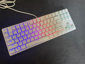 首席玩家DK5.0机械键盘白色87键RGB游戏办公背光青红轴