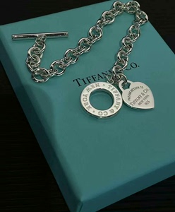 全新Tiffany & Co./蒂芙尼心形吊牌手链粗手链92