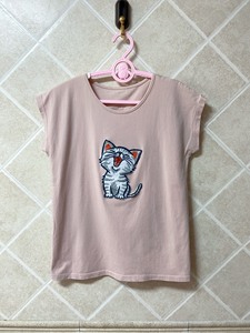 小裂帛童装夏季女童猫猫短袖T恤，150码，适合140左右的宝