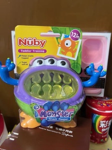 努比nuby小怪兽零食杯 防泼洒餐具宝宝零食盒便携外出零食碗