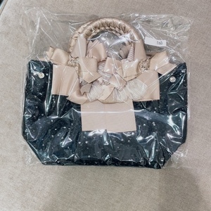 日本小香粉DIY包包，黑色亮片s码，复杂花和手柄，设计师搭配