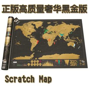 .迷你黑色刮刮地图小号奢华版世界版刮刮乐创意生日礼物新奇礼品