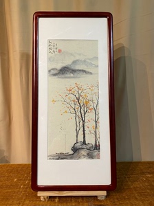 闲置太久的画作，秋水怡人 四尺四开山水画适合家里用挂画，85