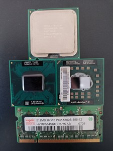第一排台式机英特尔E5200CPU,二左联想E40 CPU,