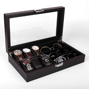 檀韵致远碳纤维6位手表盒+3位眼镜盒太阳镜墨镜收纳包装盒子