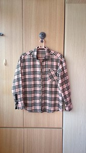 时尚起义韩国代购粉格子衬衫外套—男款（男女皆可）