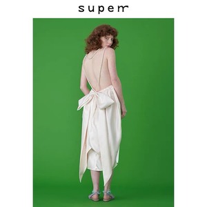 SUPERR 2020/ss vol.7珍珠链条连衣裙露背蝴