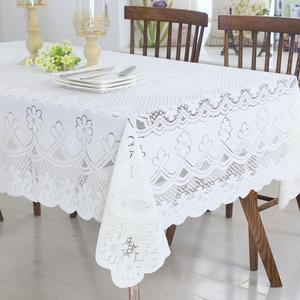 餐桌布垫桌子垫布茶几正方形四方花餐白色网纱法式台布蕾丝沙布