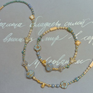 原创 流浪者之歌 捷克琉璃日本古董珠串珠项链手链