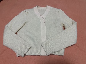 chloechen马海毛/羊毛混纺毛衣，均码，米色毛线拼的浅
