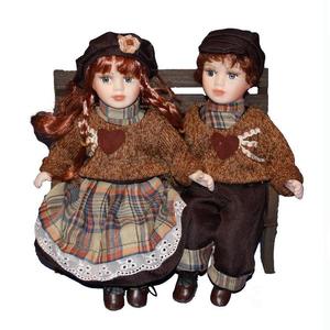 厂家直销热卖陶瓷娃娃5厘米坐娃情侣对娃七夕情人节礼物优选