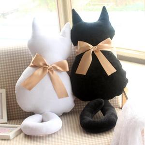 电视剧欢乐2曲筱绡同款黑色背影猫抱枕毛绒玩具黑猫卡通玩偶抱枕