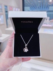 Pandora潘多拉项链爱心锁套装 925银 情人节礼物送女