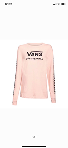 vans范斯粉色卫衣女上衣T恤，购于专柜保真，穿2洗2，S码