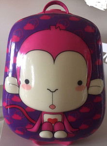 博尔奇 儿童拉杆箱 卡通3D书包 紫红色 可爱图案行李箱博尔
