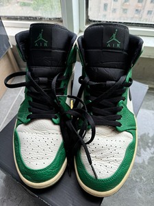 Air Jordan 1 AJ1黑绿脚趾 高帮运动鞋，凯尔特