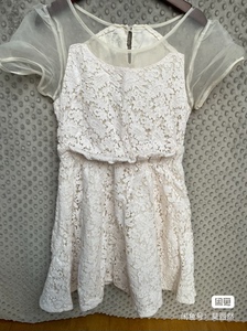 白色花朵连衣裙 超有质感  袖子透明 夏季连衣裙 均码哈