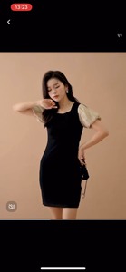 OtherMix泡泡袖连衣裙女夏季新款优雅气质方领短袖高腰裙