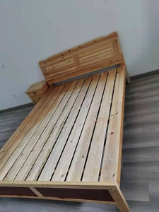 合肥出租房家具杉木床1.2米1.5米双人床实木床环保无味实木