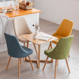 北欧实木餐椅家用现代简约小型奶油风白色椅酒店餐桌靠背椅子凳子