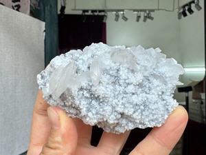 福建 片状荧光方解石 点缀生长硫铁矿 天然矿物晶体 教学标本