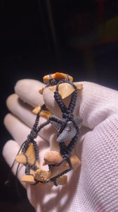 鲨鱼牙齿化石手链饰品 全部由真正的化石编织而成，黄色的为摩洛