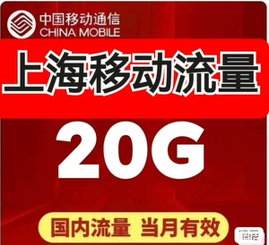 上海移动流量充值 全国通用定向流量20GB流量包 当月有效