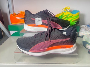 PUMA 防滑耐磨 低帮 跑步鞋 男款 黑橙42.5码