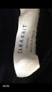 西班牙Zara   Knit薄款宽松时尚羊毛衫。M码、165