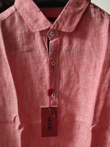 VICUTU男士亚麻衬衫，尺码175/92A，平铺胸围52c
