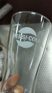 日本产百事可乐drink Pepsi cola 玻璃杯水杯印