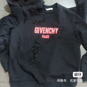 Givenchy纪梵希gvc大破洞卫衣，黑色 纯棉面料，版型
