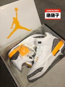 aj3湖人黄 低价转让 奥莱扫货 乔3男女篮球鞋