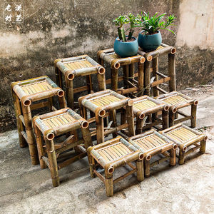 竹凳竹椅子凳子打造家用复古竹椅子小方凳编织老式子厂家