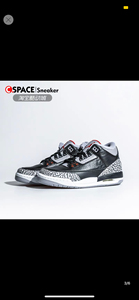 Air Jordan 3 OG AJ3 黑水泥篮球鞋